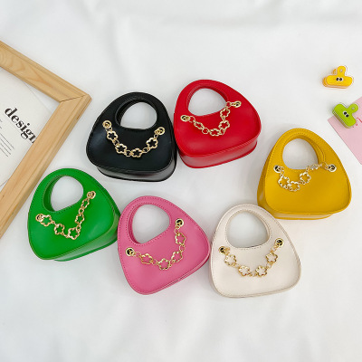 Korean Style 2022 New Princess Coin Purse Girls' Cute Fashionable Messenger Bag Portable Chain Children's Accessories Bag