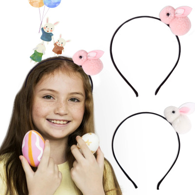 2022 Amazon New Easter Rabbit Headband Adult and Children Hair Accessories Cute Plush Rabbit Headband Head Buckle