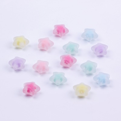 DIY Children String Beads Korean Frosted Color 20mm Five-Pointed Star Colorful Acrylic Beads Scattered Beads Wholesale Ornament Accessories