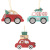 Cross-Border Christmas Decorations Painted Santa Claus Gift Car Wood Products Christmas Tree Pendant