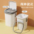 Nordic Style Trash Can with Lid Home Living Room Creative Toilet Kitchen Press Ring Covered Trash Can