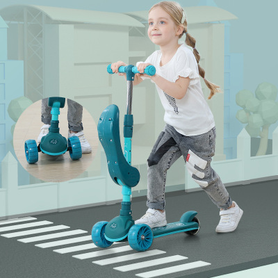Children's Scooter Wholesale 2-12 Years Old Can Sit Perambulator Music Three Four-Wheel Scooter Scooter Children