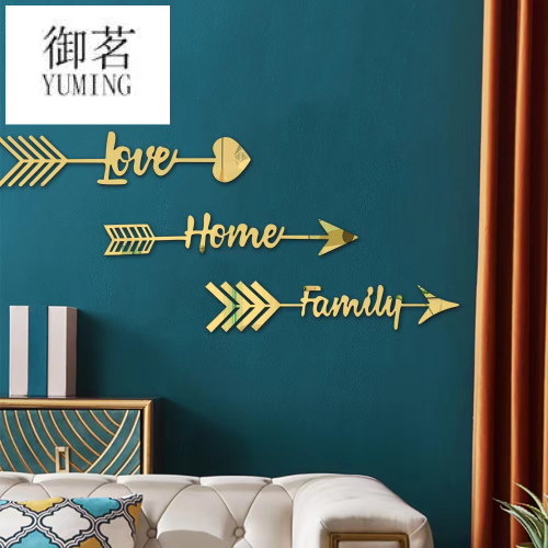 New 3D Hollow Arrow Indicator Acrylic Mirror Sticker Bedroom Living Room Wall Self-Adhesive Decorative Wall Sticker