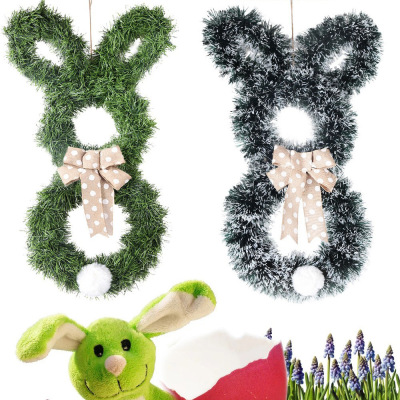 Easter New Bow Folding Rabbit Garland Party Decoration Easter Hanging Ornaments for Decoration Door Decoration Pendant
