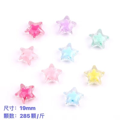 Manufacturer 20mm Five-Pointed Star Color Transparent Beads Popular Korean Children Headwear Necklace Shoes Ornament Accessory Accessories