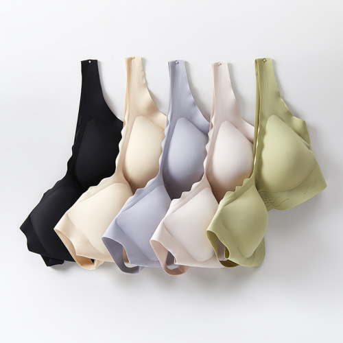 022 Hot Seamless Ice Silk Underwear Women‘s Breathable Back Wrapped Chest Sports Yoga Sleep Wireless Bra 