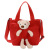 Cartoon Bear Children's Satchel Canvas Wear-Resisting Shoulder Bag Female Cute Girl Small Change Purse Wholesale
