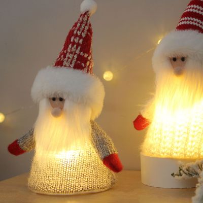 Christmas Home Decoration Creative Big Nose Santa Claus Fabric Lighting Desktop Decoration Small Gift