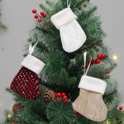 Amazon Cross-Border New Ins Sequins Christmas Stockings Candy Bag Gift Bag Christmas Tree Decorations