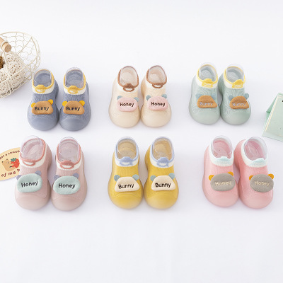 Summer New Style Rubber Sole Socks Korean Cartoon Soft Bottom Sock Shoes Ice Silk Breathable Floor Shoes Baby Toddler Socks