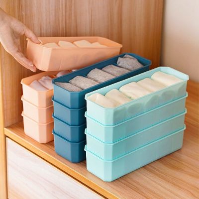 Socks Storage Box Underwear Underpants Storage Artifact Drawer Compartment Finishing Box Separated Box Household Plaid Bedroom