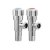 304 Stainless Steel Copper Hot and Cold Water Household Lengthened Triangle Valve 4 Points Water Stop Valve Water Heater Tee One-Switch Two-Way