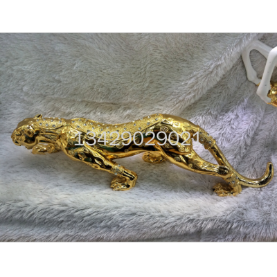 Leopard Leopard Decoration Resin Electroplating Soft Outfit Crafts Gift Gift Entrance Office TV Stand