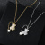 2022 New Temperament Clavicle Chain Women's Niche Design Zircon Bear Necklace Long Fringed Pearl Necklace