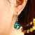 Foreign Trade Fashion Baroque Leaf Pendant Earrings Women Silver Plated Needle Austrian Crystal Tourmaline Maple Leaf Eardrop Jewelry