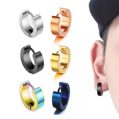 Factory Goods Quantity Discount Titanium Steel Stainless Steel Hand Polishing Right Angle Ear Clip 4*9 Glossy Ear Clip Earrings Men and Women Earrings