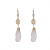Opal White Petal Earrings Super Fairy Korean Temperament Long Tassel Earrings Design Sense Net Red Face Slimming Earrings