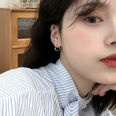 Love Ear Clip S925 Sterling Silver Earrings Female Temperament Korean Personality High Sense Niche Design Net Red Ear Stud Earring