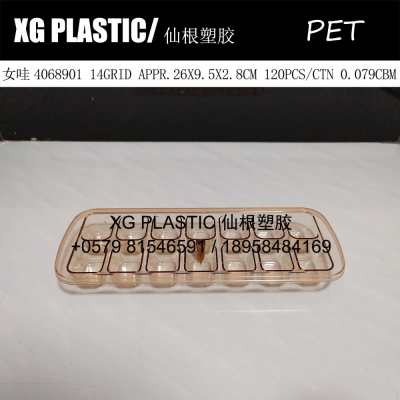 new arrival plastic PET ice mould high quality 14 grid summer kitchen DIY ice cube mold ice maker rectangular ice tray