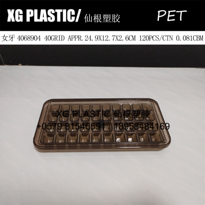 new arrival PET plastic ice cube tray summer kitchen DIY ice mold 40 grid ice maker hot sales rectangular ice mould