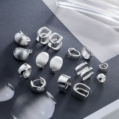 Dadongmen Popular 925 Sterling Silver Geometric Ear Clips Japan and South Korea Cute Korean Style Earrings Earrings Earrings for Women