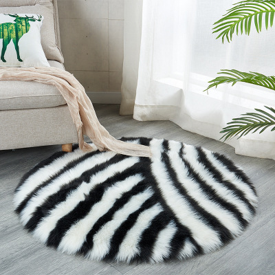 White Plush Carpet Bedroom Carpet Wool-like Carpet Shop Window Decorative Blanket Background Blanket round Carpet