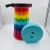 Colorful Collapsible Stool Storage Stool Rainbow Retractable Stool Folding Chair Camping Stool Adjustable Plastic Fishing Stool