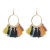 Cross-Border European and American Fashion Bohemian Fabric Tassel Earrings Women's Fan-Shaped Colorful Popular Street Shot Magazine Style Earrings