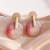 European and American Simple Stud Earrings Elegant Geometric Circle Personalized Oil Painting Series Earrings Sterling Silver Needle Ear Rings Wholesale