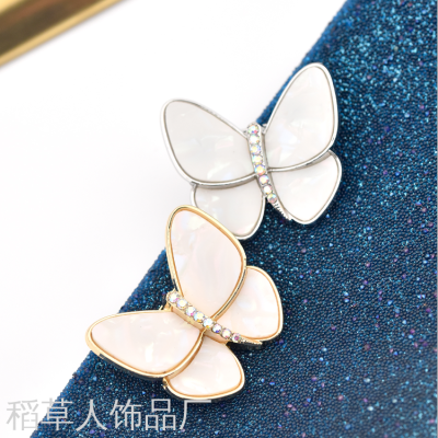 Spot Goods Broken Cocoon into Butterfly High-End Female Refined Grace Corsage Pin Accessories Butterfly Brooch Evening Boat Princess Long Same Style