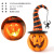 Amazon Cross-Border New Halloween Decorations Wizard's Hat Spider Luminous Pumpkin Lamp Resin Decorations
