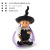 Cross-Border New Halloween Decorations Pumpkin Witch Broom Cute Funny Little Girl Doll Resin Decorations