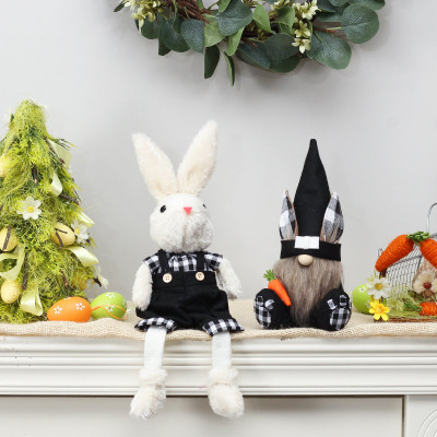 Cross-Border New Arrival Easter Home Decoration Gift Plush Rabbit Faceless Old Man Rudolf Doll