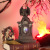 Amazon Cross-Border New Halloween Decorations Skull Bat with Light Stone Statue Ghost Tombstone Resin Decorations