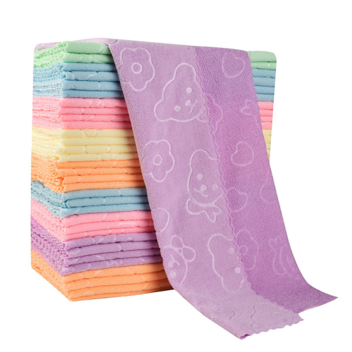 factory wholesale 30*60 lace cartoon embossed colorful towel one yuan running rivers and lakes gas station gift bear towel