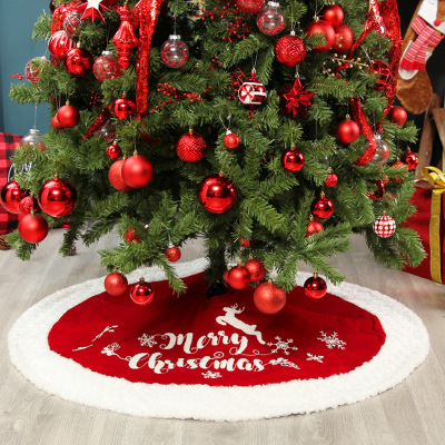 2022 Amazon Cross-Border New Santa Claus Elk 120cm Tree Skirt Christmas Tree Layout Decoration Props