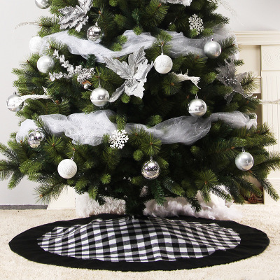 2022 Amazon Cross-Border New Product Christmas Tree Decorations 120cm Plaid Tree Skirt Atmosphere Set Supplies