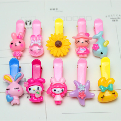 Wholesale Supply Korean Children Barrettes Cartoon Hair Accessories Grip Side Clip a Pair of Hairclips Small Gifts Low Price Bulk Mixed Batch