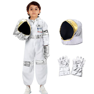 Halloween Space Suit Jumpsuit Children's Cosplay Performance Wear Astronaut Helmet Gloves