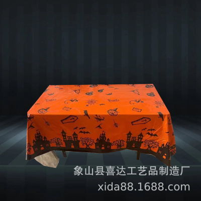 Halloween Party Tablecloth Party Deployment and Decoration Disposable Theme Decorative Tablecloth Plastic Rectangular Tablecloth