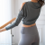 New Spring and Autumn Exercise Yoga Clothes Fitness Running Rib off-Shoulder Long Sleeve Loose Waist Women's T Exercise Yoga Clothes