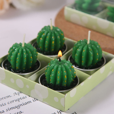 Plant Shape Aromatherapy Candle Plant Pot Succulent Mini Cactus Candle Smokeless Candles Home Candle