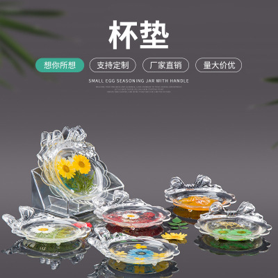 New Household Goods Color Anti-Scald Coasters Suits Heat Insution Transparent Acrylic Table Mat Cup Mat