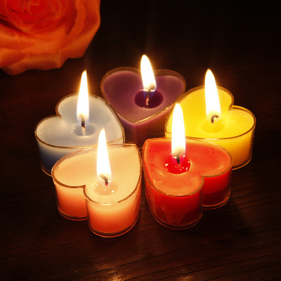 Romantic Candle Confession Birthday Proposal Creative Rose Package Smoke-Free Heart-Shaped Small Candle Party Layout Props