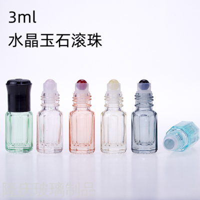 Factory in Stock 3ml Octagonal Ball Bottle Crystal Jade Ball Essential Oil Bottle Storage Bottle