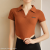 Fitness Yoga Wear Female Summer New Sexy Lapel Sports Short-Sleeved Slimming and Tight Running Top Quick-Drying T-shirt
