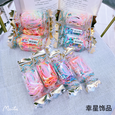 Sweet Candy Box Headband Transparent Boxed Color Highly Elastic Hair Rope Rubber Band Girls Hair Accessories Belt Tire Hair Band