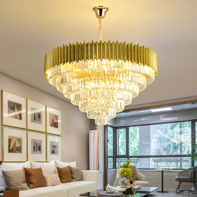 Post-Modern Light Luxury Crystal Chandelier Simple Atmosphere Lamp in the Living Room Nordic Fashion Restaurant Bedroom Hotel Engineering Lamps