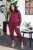 European and American Women's Clothing Autumn and Winter Fleece-Lined Thickened Solid Color High-Elastic Sports Casual Two-Piece Suit