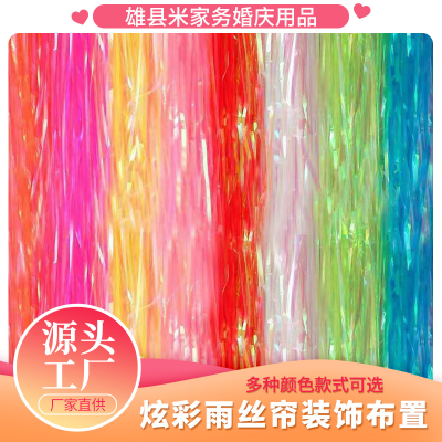 Festival Wedding Background Wall Birthday Party Banquet Main Picture Decorations Arrangement Colorful Tinsel Curtain Tassel Little Princess